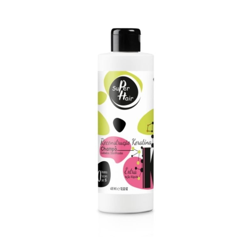 SUPER HAIR SHAMPO RECONSTRUÇÃO KERATINA CABELOS DANIFICADOS 400ML SUPER HAIR SHAMPO RECONSTRUÇÃO KERATINA CABELOS DANIFICADOS 400ML